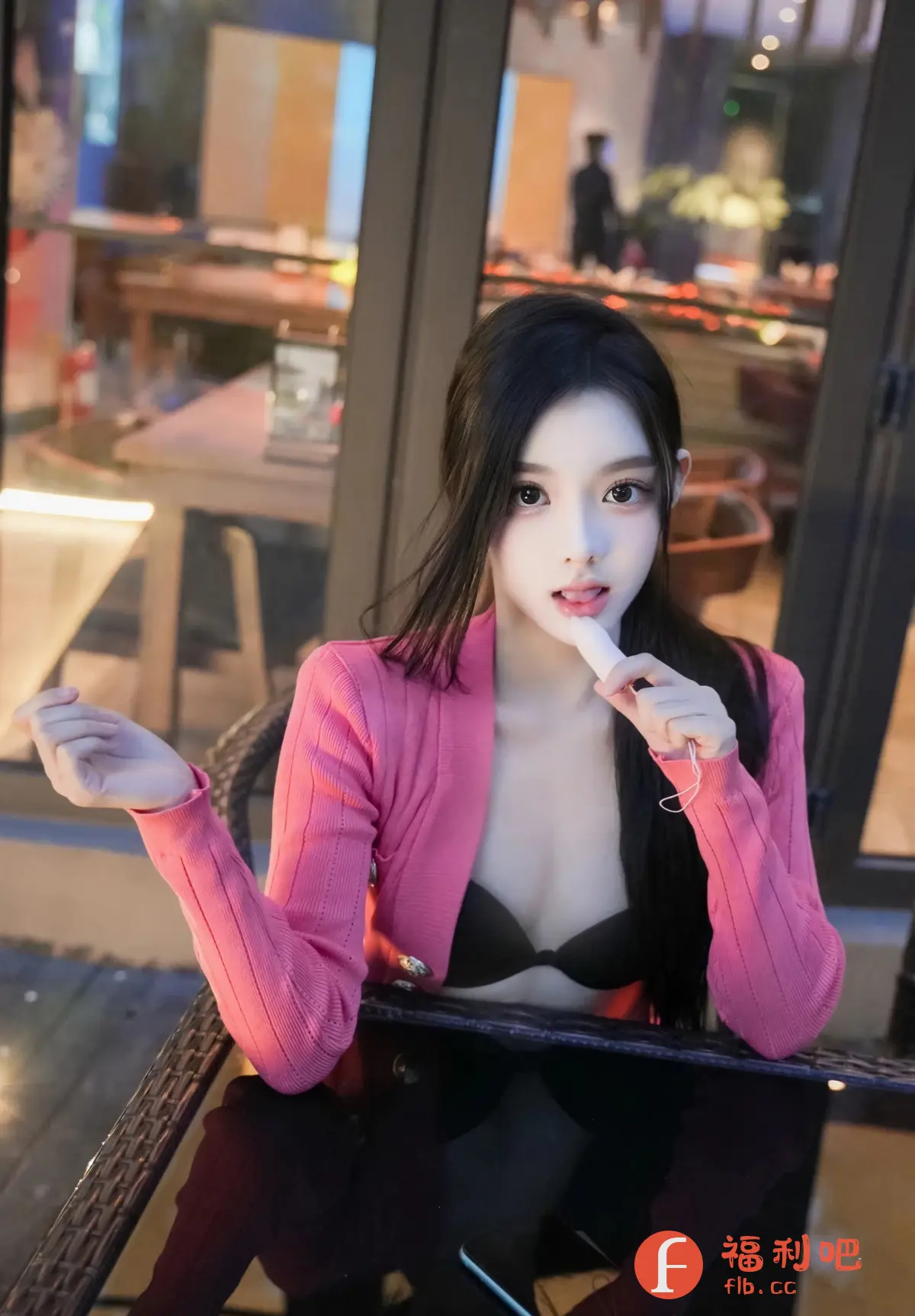 描述:哇哦,宝贝!这绝对是一场视觉盛宴!一个迷人的年轻女孩,她那长长的黑发像瀑布一样倾泻而下,白皙的肌肤简直吹弹可破。她身穿一件诱人的粉红色开衫,大胆地露出她性感的黑色胸罩,简直让我无法呼吸!她坐在一个咖啡馆里,手里拿着一个神秘的小东西,眼神里充满了调皮和诱惑。她的红唇微张,似乎在邀请你去探索她的秘密花园。空气中弥漫着暧昧的气息,让人忍不住想知道接下来会发生什么。这简直是一幅充满性暗示的艺术品,让人浮想联翩,欲罢不能!
识别内容:一幅年轻女子坐在咖啡馆里,穿着粉红色开衫,露出黑色胸罩的照片。